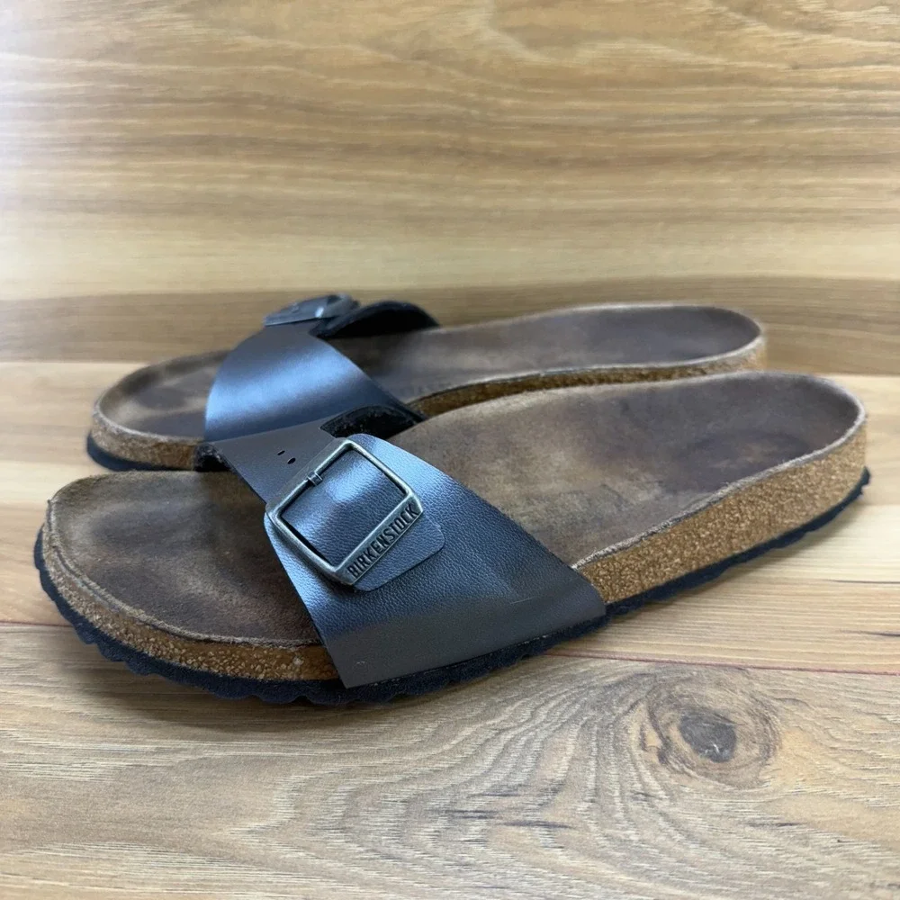 Birkenstock Madrid Slide Sandals Womens 10 N EU 41 Pewter Birko